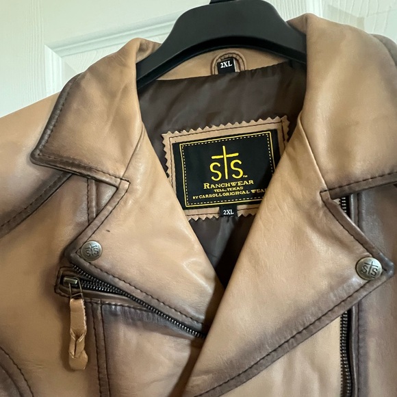 STS Ranch Wear Western Rodeo Leather jacket Fringe 2XL - 1X Plus Size Brown - Picture 7 of 16